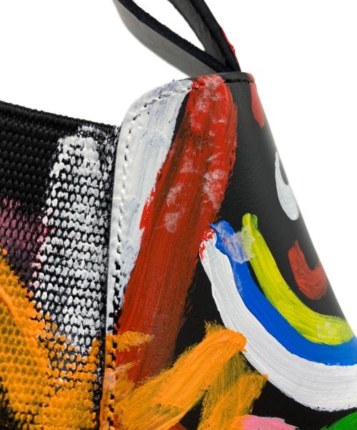 COMME des GARCONS（コムデギャルソン）COMME des GARCONS (コムデギャルソン) 落書きプリントレザーサイドゴアブーツカバー ブラック サイズ:不明の古着・服飾アイテム