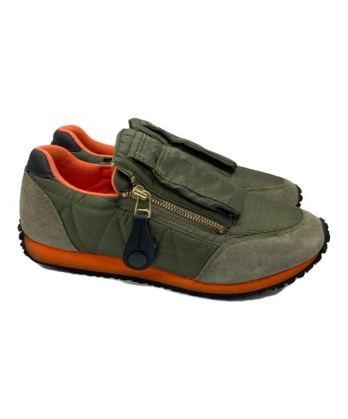 KAPITAL（キャピタル）KAPITAL (キャピタル) MA-1スニーカー カーキ×オレンジ サイズ:不明の古着・服飾アイテム