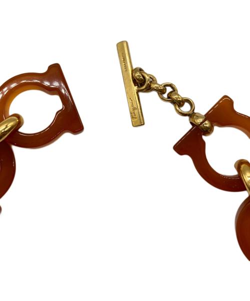Salvatore Ferragamo（サルヴァトーレ フェラガモ）Salvatore Ferragamo (サルヴァトーレ フェラガモ) ネックレス ブラウン×ゴールドの古着・服飾アイテム