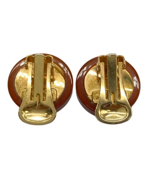 Salvatore Ferragamo（サルヴァトーレ フェラガモ）Salvatore Ferragamo (サルヴァトーレ フェラガモ) イヤリング ブラウン×ゴールドの古着・服飾アイテム