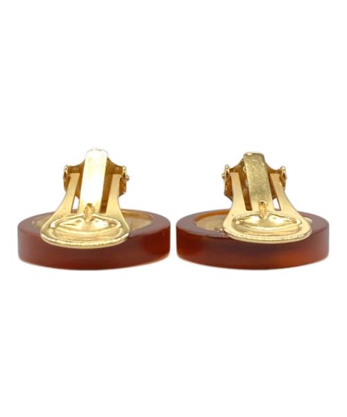 Salvatore Ferragamo（サルヴァトーレ フェラガモ）Salvatore Ferragamo (サルヴァトーレ フェラガモ) イヤリング ブラウン×ゴールドの古着・服飾アイテム