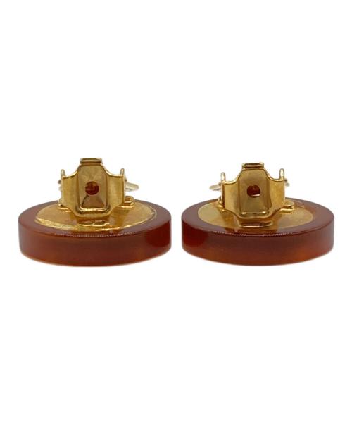 Salvatore Ferragamo（サルヴァトーレ フェラガモ）Salvatore Ferragamo (サルヴァトーレ フェラガモ) イヤリング ブラウン×ゴールドの古着・服飾アイテム