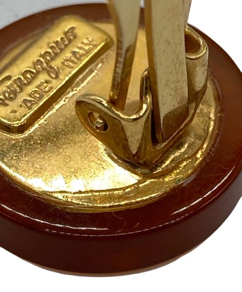 Salvatore Ferragamo（サルヴァトーレ フェラガモ）Salvatore Ferragamo (サルヴァトーレ フェラガモ) イヤリング ブラウン×ゴールドの古着・服飾アイテム