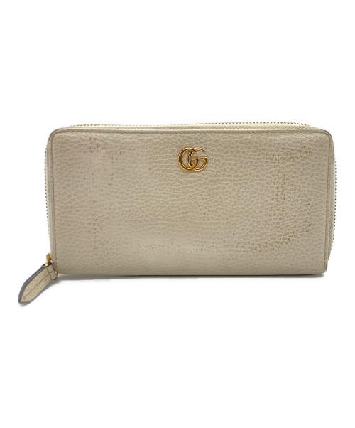 GUCCI（グッチ）GUCCI (グッチ) ダブルG ジップアラウンドウォレット ホワイトの古着・服飾アイテム