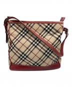 BURBERRY BLUE LABELバーバリー ブルー レーベル）の古着「ワンショルダーバッグ」｜レッド×ブラウン