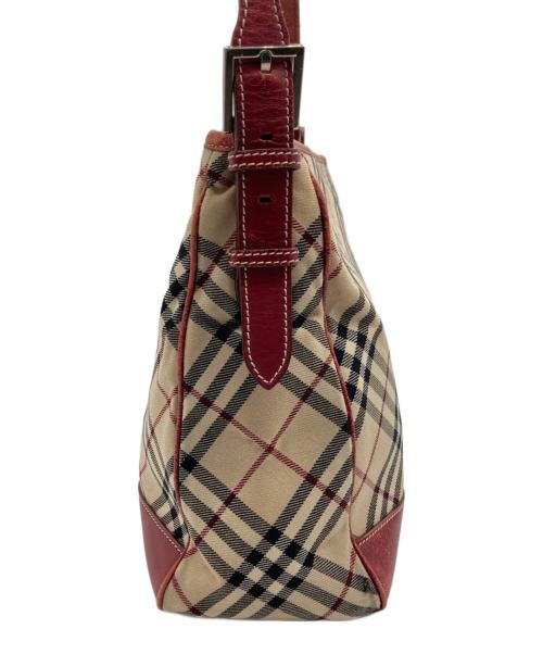 BURBERRY BLUE LABEL（バーバリー ブルー レーベル）BURBERRY BLUE LABEL (バーバリー ブルー レーベル) ワンショルダーバッグ レッド×ブラウンの古着・服飾アイテム