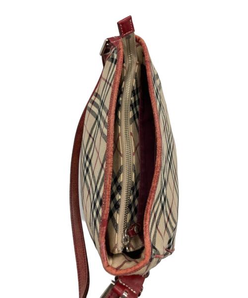 BURBERRY BLUE LABEL（バーバリー ブルー レーベル）BURBERRY BLUE LABEL (バーバリー ブルー レーベル) ワンショルダーバッグ レッド×ブラウンの古着・服飾アイテム