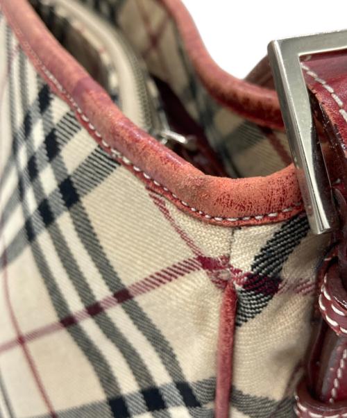 BURBERRY BLUE LABEL（バーバリー ブルー レーベル）BURBERRY BLUE LABEL (バーバリー ブルー レーベル) ワンショルダーバッグ レッド×ブラウンの古着・服飾アイテム