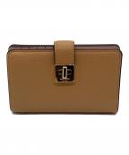 Kate Spadeケイトスペード）の古着「フィービー ターンロック ミディアム ウォレット」｜ベージュ