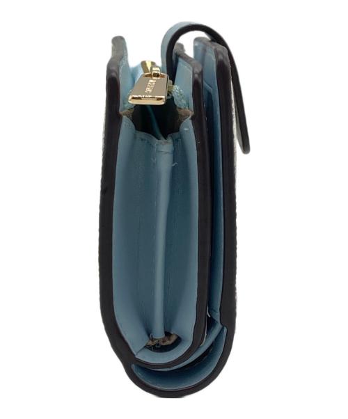 MICHAEL KORS（マイケル・コース）MICHAEL KORS (マイケル・コース) 2つ折り財布 ホワイト×ブルーの古着・服飾アイテム