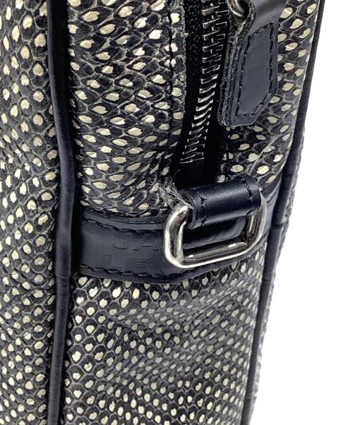 JACQUES LE CORRE（ジャックルコー）JACQUES LE CORRE (ジャックルコー) パイソン型押しトートバッグ ブラックの古着・服飾アイテム