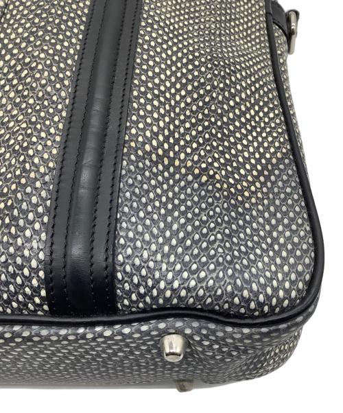 JACQUES LE CORRE（ジャックルコー）JACQUES LE CORRE (ジャックルコー) パイソン型押しトートバッグ ブラックの古着・服飾アイテム