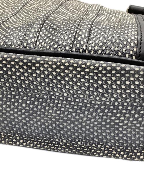 JACQUES LE CORRE（ジャックルコー）JACQUES LE CORRE (ジャックルコー) パイソン型押しトートバッグ ブラックの古着・服飾アイテム