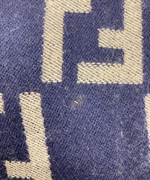 FENDI（フェンディ）FENDI (フェンディ) マフラー カーキ×ネイビーの古着・服飾アイテム
