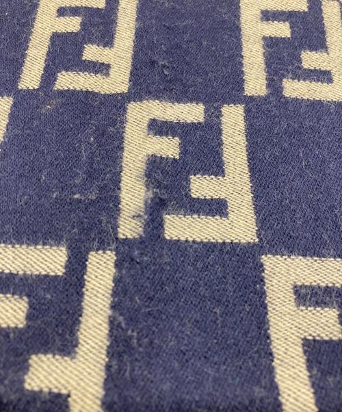 FENDI（フェンディ）FENDI (フェンディ) マフラー カーキ×ネイビーの古着・服飾アイテム