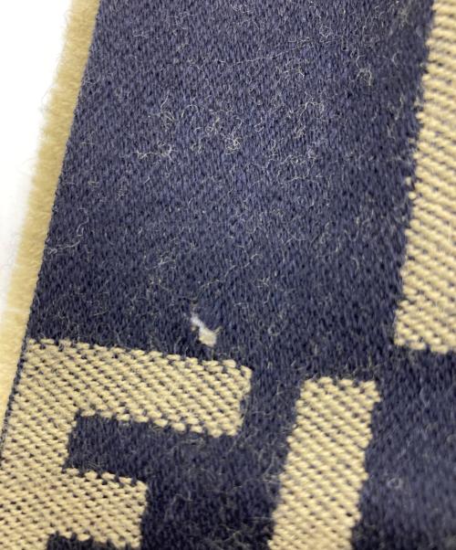 FENDI（フェンディ）FENDI (フェンディ) マフラー カーキ×ネイビーの古着・服飾アイテム