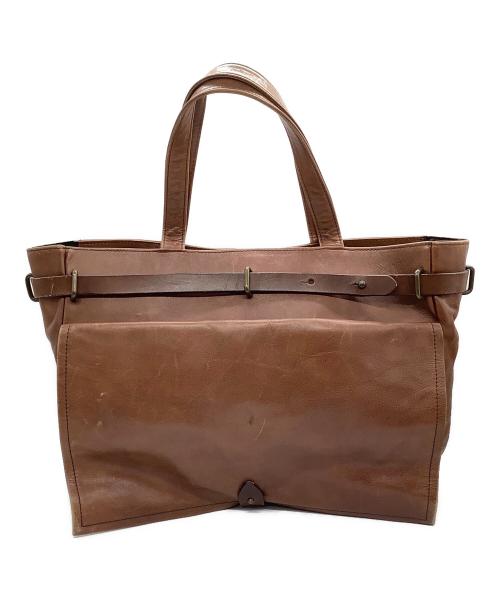 DRIES VAN NOTEN（ドリスヴァンノッテン）DRIES VAN NOTEN (ドリスヴァンノッテン) レザートートバッグ ブラウンの古着・服飾アイテム