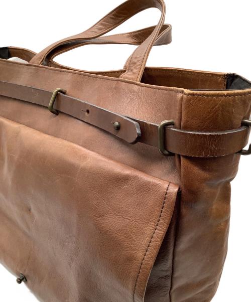 DRIES VAN NOTEN（ドリスヴァンノッテン）DRIES VAN NOTEN (ドリスヴァンノッテン) レザートートバッグ ブラウンの古着・服飾アイテム