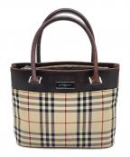 BURBERRYバーバリー）の古着「ハンドバッグ」｜ベージュ×ブラック