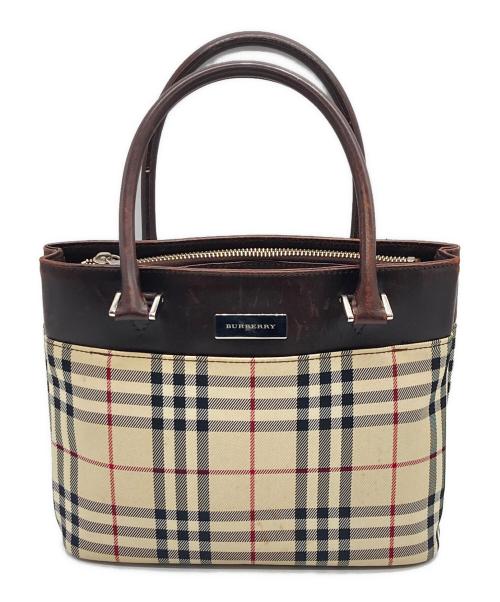 BURBERRY（バーバリー）BURBERRY (バーバリー) ハンドバッグ ベージュ×ブラックの古着・服飾アイテム