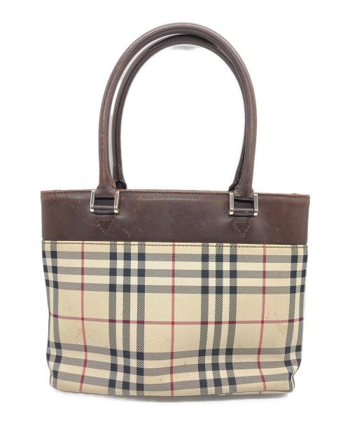BURBERRY（バーバリー）BURBERRY (バーバリー) ハンドバッグ ベージュ×ブラックの古着・服飾アイテム