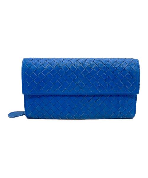 BOTTEGA VENETA（ボッテガベネタ）BOTTEGA VENETA (ボッテガベネタ) イントレチャート長財布 ブルーの古着・服飾アイテム