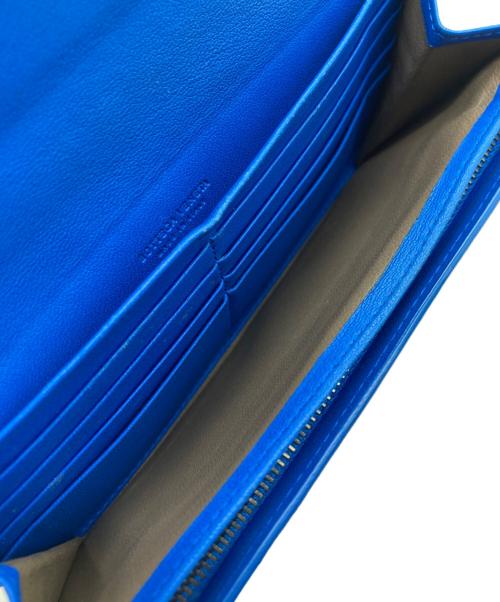 BOTTEGA VENETA（ボッテガベネタ）BOTTEGA VENETA (ボッテガベネタ) イントレチャート長財布 ブルーの古着・服飾アイテム