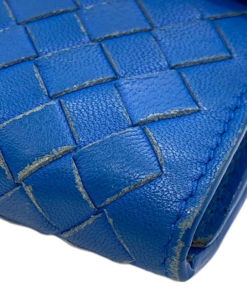 BOTTEGA VENETA（ボッテガベネタ）BOTTEGA VENETA (ボッテガベネタ) イントレチャート長財布 ブルーの古着・服飾アイテム