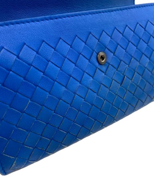 BOTTEGA VENETA（ボッテガベネタ）BOTTEGA VENETA (ボッテガベネタ) イントレチャート長財布 ブルーの古着・服飾アイテム