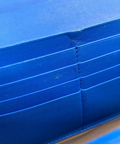 BOTTEGA VENETA（ボッテガベネタ）BOTTEGA VENETA (ボッテガベネタ) イントレチャート長財布 ブルーの古着・服飾アイテム