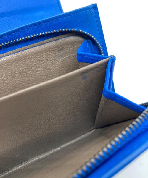 BOTTEGA VENETA（ボッテガベネタ）BOTTEGA VENETA (ボッテガベネタ) イントレチャート長財布 ブルーの古着・服飾アイテム