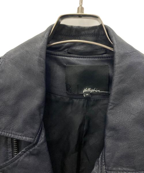 3.1 phillip lim（スリーワンフィリップリム）3.1 phillip lim (スリーワンフィリップリム) レザーライダースジャケット ネイビー サイズ:Mの古着・服飾アイテム