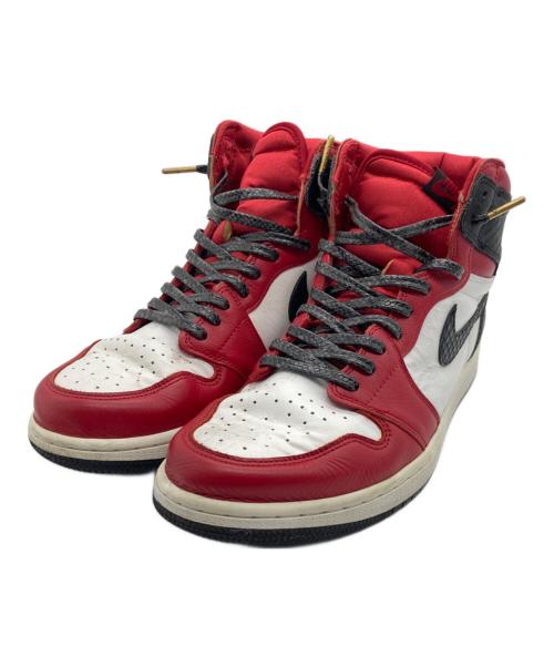 NIKE（ナイキ）NIKE (ナイキ) WMNS AIR JORDAN 1 HIGH OG レッド×ホワイト サイズ:cm28の古着・服飾アイテム