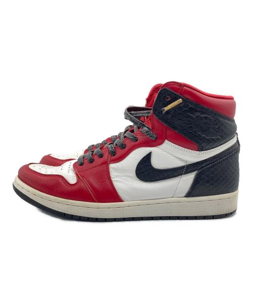 NIKE（ナイキ）NIKE (ナイキ) WMNS AIR JORDAN 1 HIGH OG レッド×ホワイト サイズ:cm28の古着・服飾アイテム