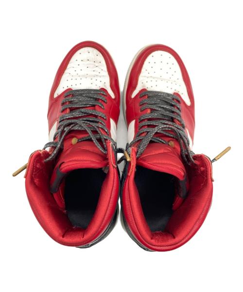 NIKE（ナイキ）NIKE (ナイキ) WMNS AIR JORDAN 1 HIGH OG レッド×ホワイト サイズ:cm28の古着・服飾アイテム
