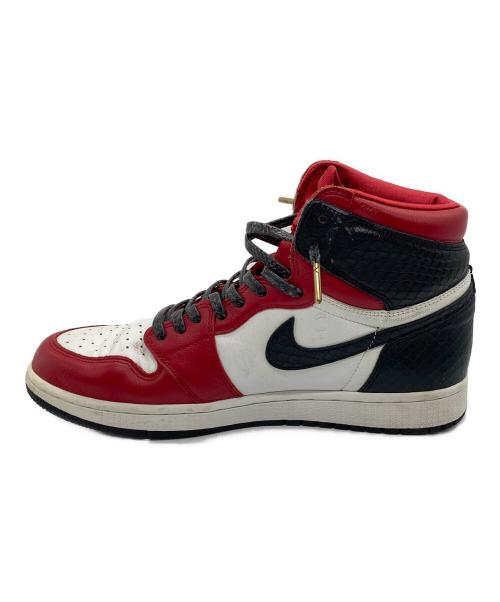 NIKE（ナイキ）NIKE (ナイキ) WMNS AIR JORDAN 1 HIGH OG レッド×ホワイト サイズ:cm28の古着・服飾アイテム