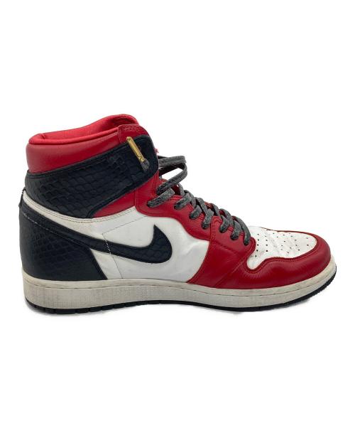 NIKE（ナイキ）NIKE (ナイキ) WMNS AIR JORDAN 1 HIGH OG レッド×ホワイト サイズ:cm28の古着・服飾アイテム