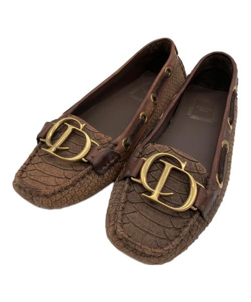 Christian Dior（クリスチャン ディオール）Christian Dior (クリスチャン ディオール) ドライビングシューズ ブラウン サイズ:38の古着・服飾アイテム