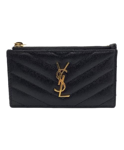 Saint Laurent Paris（サンローランパリ）Saint Laurent Paris (サンローランパリ) ジップカードケース ブラックの古着・服飾アイテム