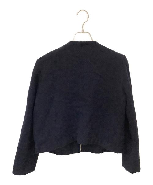 COMME des GARCONS COMME des GARCONS（コムデギャルソン コムデギャルソン）COMME des GARCONS COMME des GARCONS (コムデギャルソン コムデギャルソン) 縮絨フラワーノーカラーウールジャケット ブラック サイズ:Sの古着・服飾アイテム