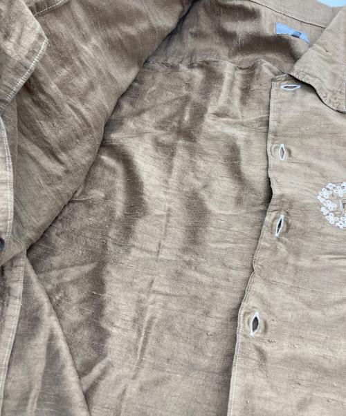 COMME des GARCONS HOMME（コムデギャルソン オム）COMME des GARCONS HOMME (コムデギャルソン オム) 刺繍シルクスリーピングシャツ ブラウン サイズ:Mの古着・服飾アイテム