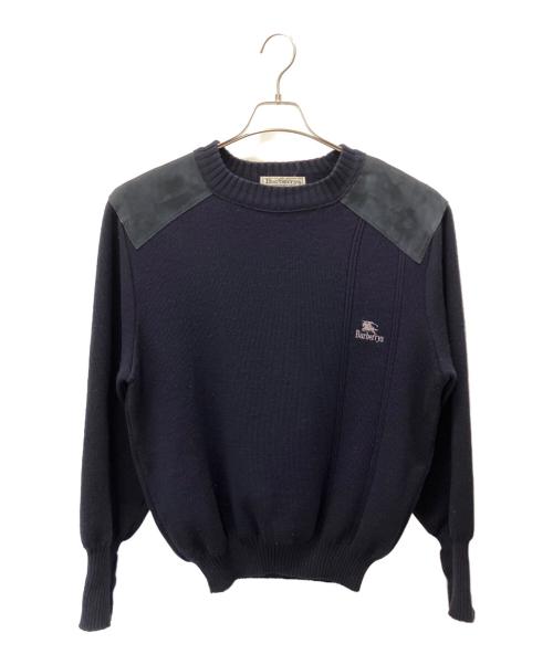 Burberry's（バーバリー）Burberry's (バーバリー) エルボーパッチニット ネイビー サイズ:Lの古着・服飾アイテム