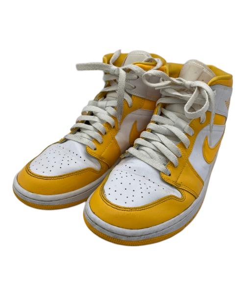 NIKE（ナイキ）NIKE (ナイキ) WMNS AIR JORDAN 1 MID イエロー×ホワイト サイズ:27.5cmの古着・服飾アイテム