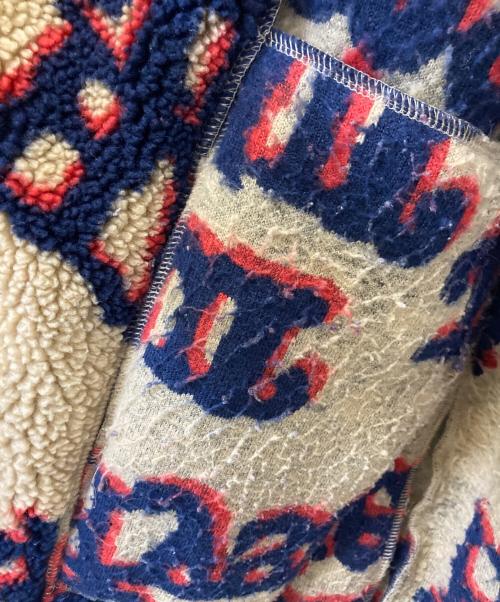 Hysteric Glamour（ヒステリックグラマー）Hysteric Glamour (ヒステリックグラマー) HG TYPE LOGO柄 オーバーサイズジャケット ベージュ×ネイビー サイズ:FREEの古着・服飾アイテム