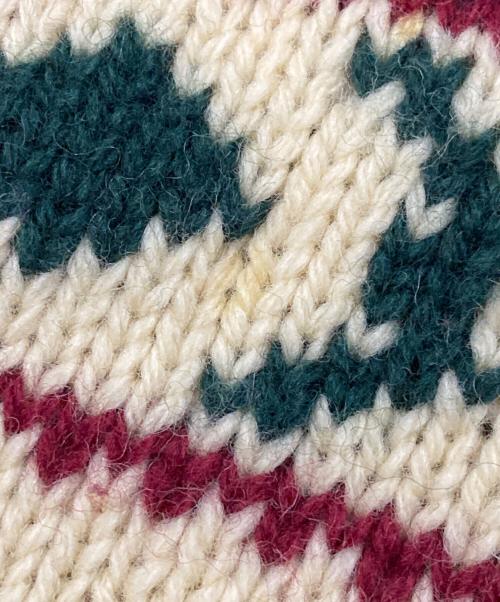 POLO RALPH LAUREN（ポロ・ラルフローレン）POLO RALPH LAUREN (ポロ・ラルフローレン) 厚手ニット グリーン×アイボリー サイズ:Mの古着・服飾アイテム