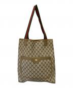 GUCCIグッチ）の古着「OLD GUCCI シェリーライン トートバッグ」｜ベージュ