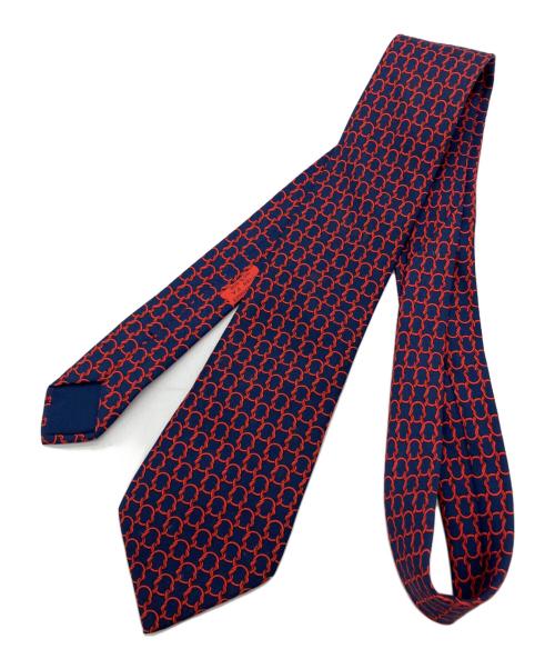HERMES（エルメス）HERMES (エルメス) ネクタイ レッド×ネイビー サイズ:FREEの古着・服飾アイテム