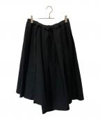 COMME des GARCONS COMME des GARCONSコムデギャルソン コムデギャルソン）の古着「ポリエステル 製品加工 ドローストリング ボリューム スカートパンツ」｜ブラック