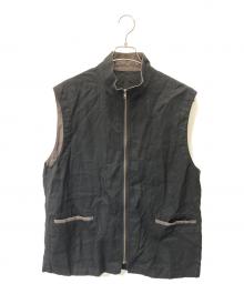 nestrobe confect（ネストローブ コンフェクト）の古着「リネンジップベスト」｜ブラック