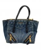 MIU MIUミュウミュウ）の古着「デニム バイカー ハンドバッグ」｜ブルー